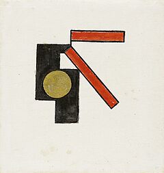 Erich Buchholz - Abstrakte Komposition schwarz rot gold, 66500-29, Van Ham Kunstauktionen
