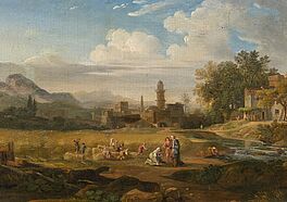 Orientalische Landschaft mit Bäuerinnen bei der Heuernte, 81286-2, Van Ham Kunstauktionen