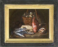 Giovanni Battista Recco - Stillleben mit Rotbarsch Sardinen Seeigel und Meeresfruechtekorb, 74237-1, Van Ham Kunstauktionen