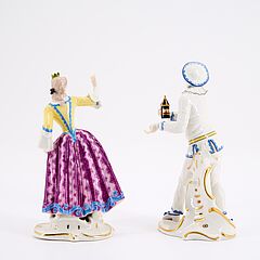 Nymphenburg - Leda und Pierrot aus der Commedia dellArte, 81991-4, Van Ham Kunstauktionen