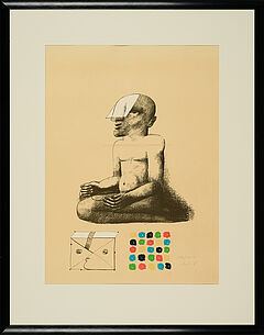Horst Antes - Sitzende Figur mit mag Farbquadrat, 80374-1000, Van Ham Kunstauktionen