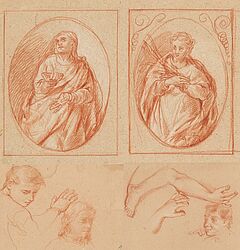 Vier Blätter mit Figurenstudien, 77740-99, Van Ham Kunstauktionen
