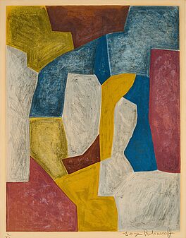Serge Poliakoff - Composition carmin jaune grise et bleue, 77713-17, Van Ham Kunstauktionen
