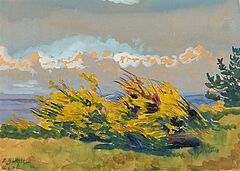 Elisabeth Buechsel - Bluehende Ginsterbuesche im Wind auf Hiddensee, 81533-1, Van Ham Kunstauktionen