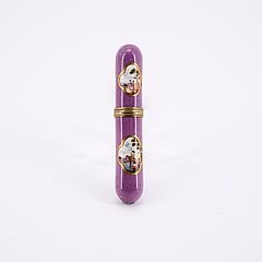 Meissen - Purpurfond Nadelbuechse mit Landschaften, 81741-2, Van Ham Kunstauktionen