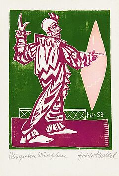 Erich Heckel - 28 Jahresblatt Clown am Spiegel, 59098-4, Van Ham Kunstauktionen