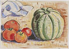 Karl Schmidt-Rottluff - Stillleben mit Kuerbis und Tomaten, 69637-6, Van Ham Kunstauktionen