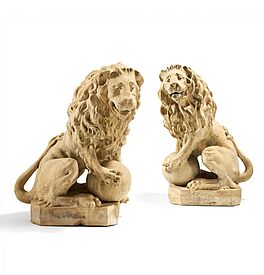 Frankreich - Paar aussergewoehnliche Loewenfiguren, 75252-2, Van Ham Kunstauktionen