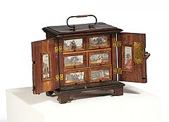 Sueddeutschland - Kleines Kabinettkaestchen mit Hinterglasmalereien, 79542-17, Van Ham Kunstauktionen