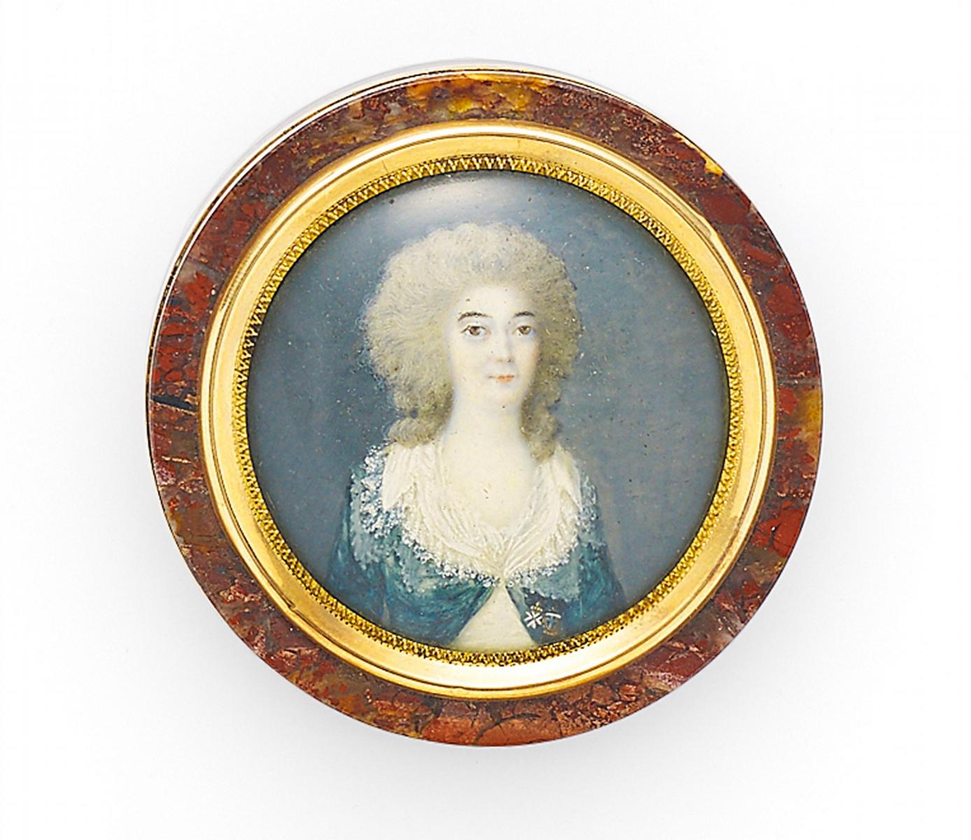Runde Tabatiere mit Miniatur einer Dame, 59471-5, Van Ham Kunstauktionen
