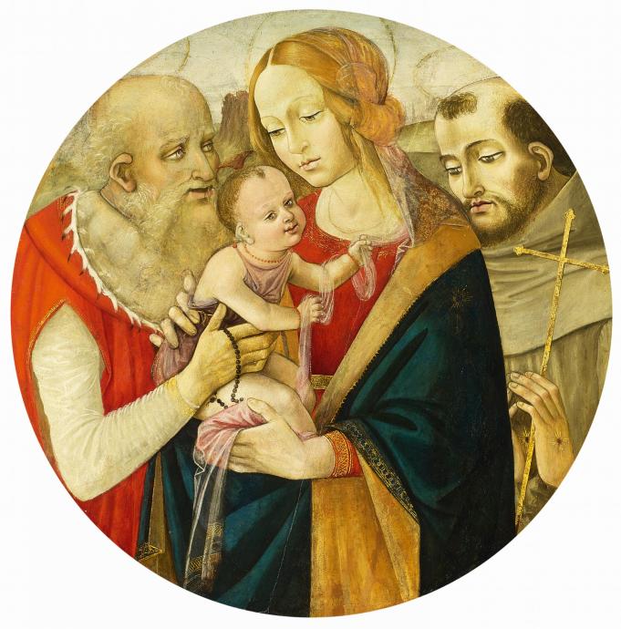 Filippino Lippi - Maria mit Kind und zwei Heiligen Hl Hieronymus und Hl Franziskus, 47640-15, Van Ham Kunstauktionen
